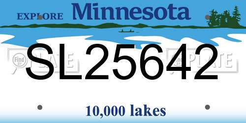 SL25642 Minnesota License Plate
