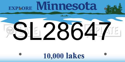 SL28647 Minnesota License Plate