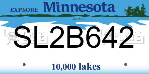 SL2B642 Minnesota License Plate
