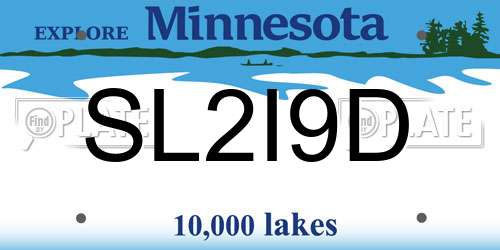 SL2I9D Minnesota License Plate