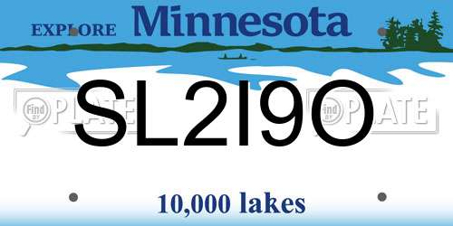 SL2I9O Minnesota License Plate