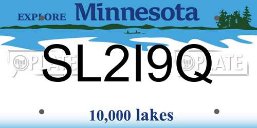 SL2I9Q Minnesota License Plate
