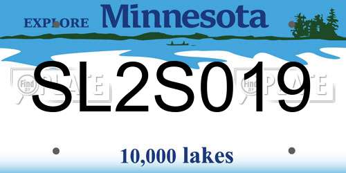 SL2S019 Minnesota License Plate
