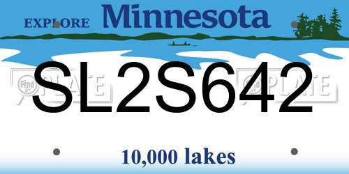 SL2S642 Minnesota License Plate