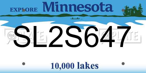 SL2S647 Minnesota License Plate