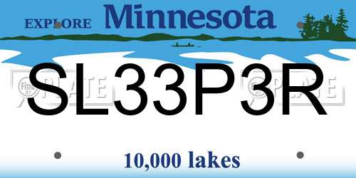 SL33P3R Minnesota License Plate