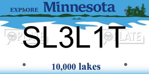 SL3L1T Minnesota License Plate
