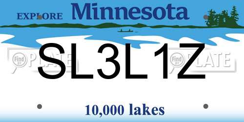 SL3L1Z Minnesota License Plate