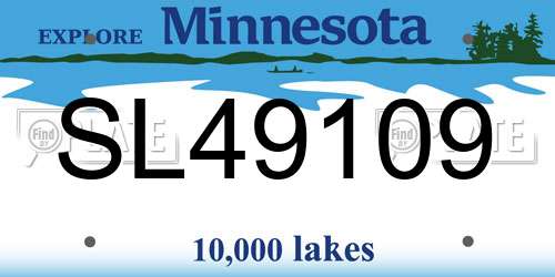 SL49109 Minnesota License Plate