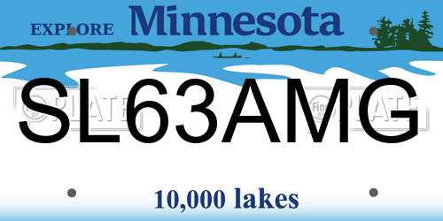 SL63AMG Minnesota License Plate