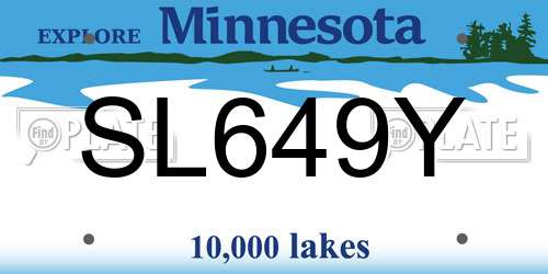 SL649Y Minnesota License Plate