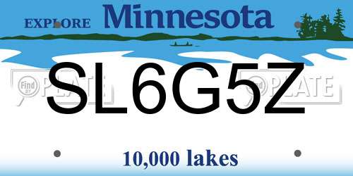 SL6G5Z Minnesota License Plate
