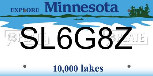 SL6G8Z Minnesota License Plate