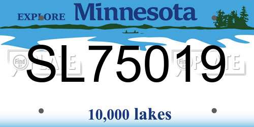SL75019 Minnesota License Plate