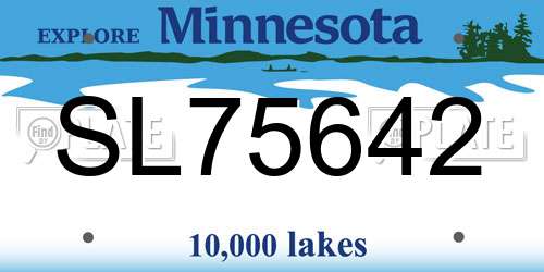 SL75642 Minnesota License Plate