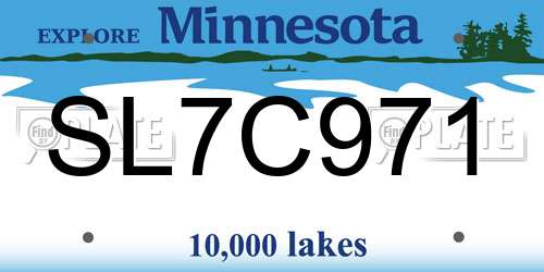 SL7C971 Minnesota License Plate
