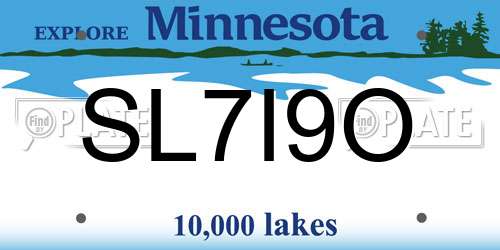 SL7I9O Minnesota License Plate