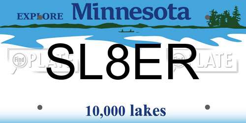 SL8ER Minnesota License Plate