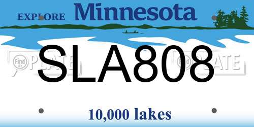 SLA808 Minnesota License Plate