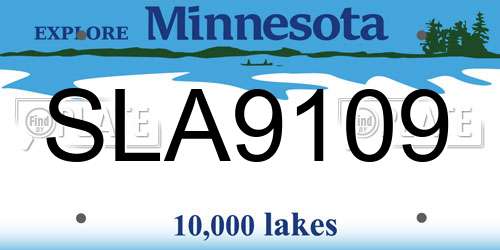 SLA9109 Minnesota License Plate