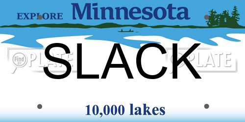SLACK Minnesota License Plate