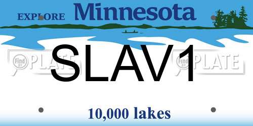 SLAV1 Minnesota License Plate