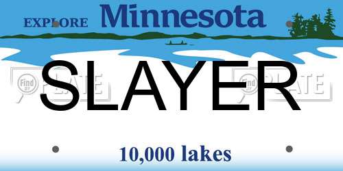 SLAYER Minnesota License Plate