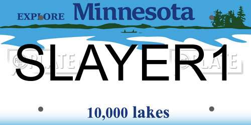 SLAYER1 Minnesota License Plate