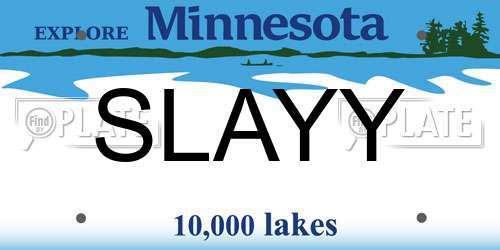 SLAYY Minnesota License Plate