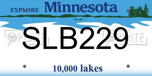 SLB229 Minnesota License Plate