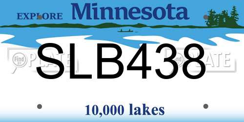 SLB438 Minnesota License Plate