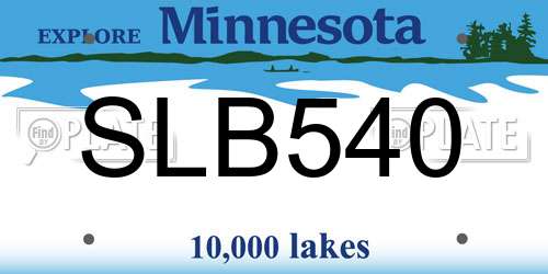 SLB540 Minnesota License Plate