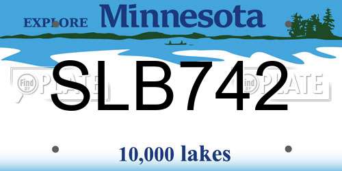 SLB742 Minnesota License Plate