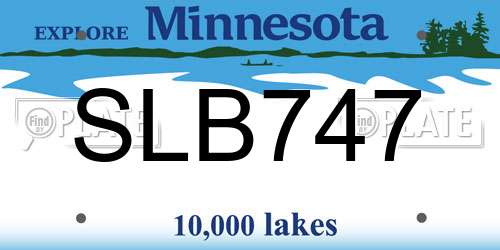 SLB747 Minnesota License Plate