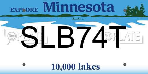 SLB74T Minnesota License Plate
