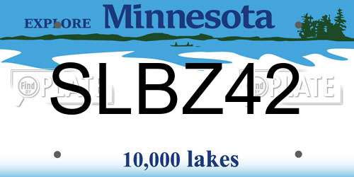 SLBZ42 Minnesota License Plate