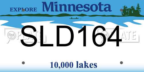 SLD164 Minnesota License Plate