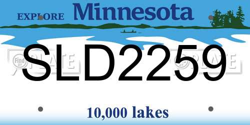 SLD2259 Minnesota License Plate