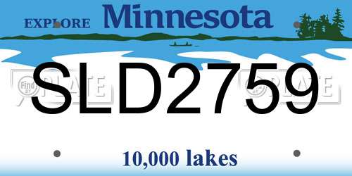 SLD2759 Minnesota License Plate