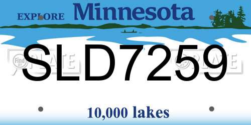 SLD7259 Minnesota License Plate