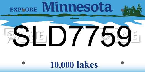 SLD7759 Minnesota License Plate