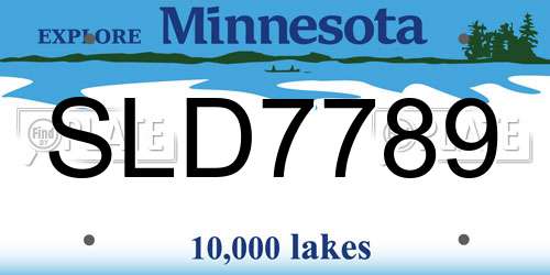 SLD7789 Minnesota License Plate