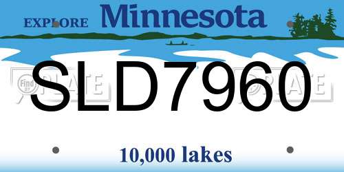 SLD7960 Minnesota License Plate