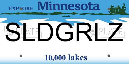 SLDGRLZ Minnesota License Plate