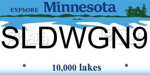 SLDWGN9 Minnesota License Plate