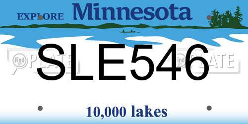 SLE546 Minnesota License Plate