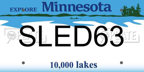 SLED63 Minnesota License Plate