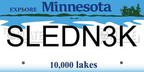 SLEDN3K Minnesota License Plate