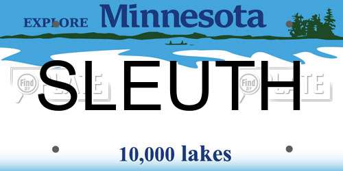 SLEUTH Minnesota License Plate