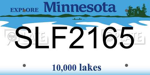 SLF2165 Minnesota License Plate